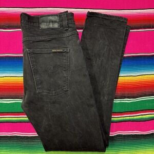 Nudie Jeans Co. Men's 32x32 (Act 30x30) Lean Dean Dry‎ Cold Black Made in Italy